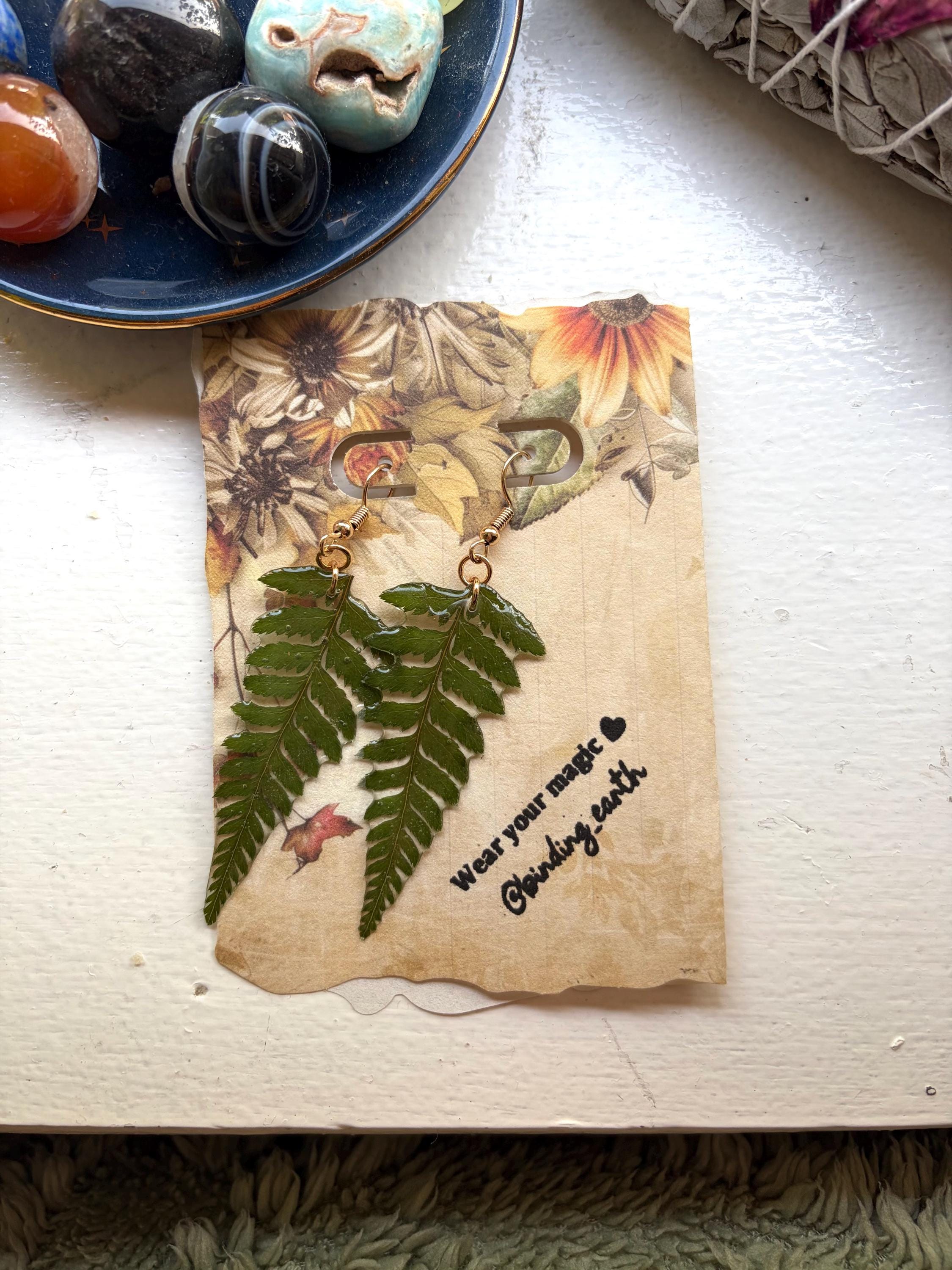 Real Pressed Fern Earrings