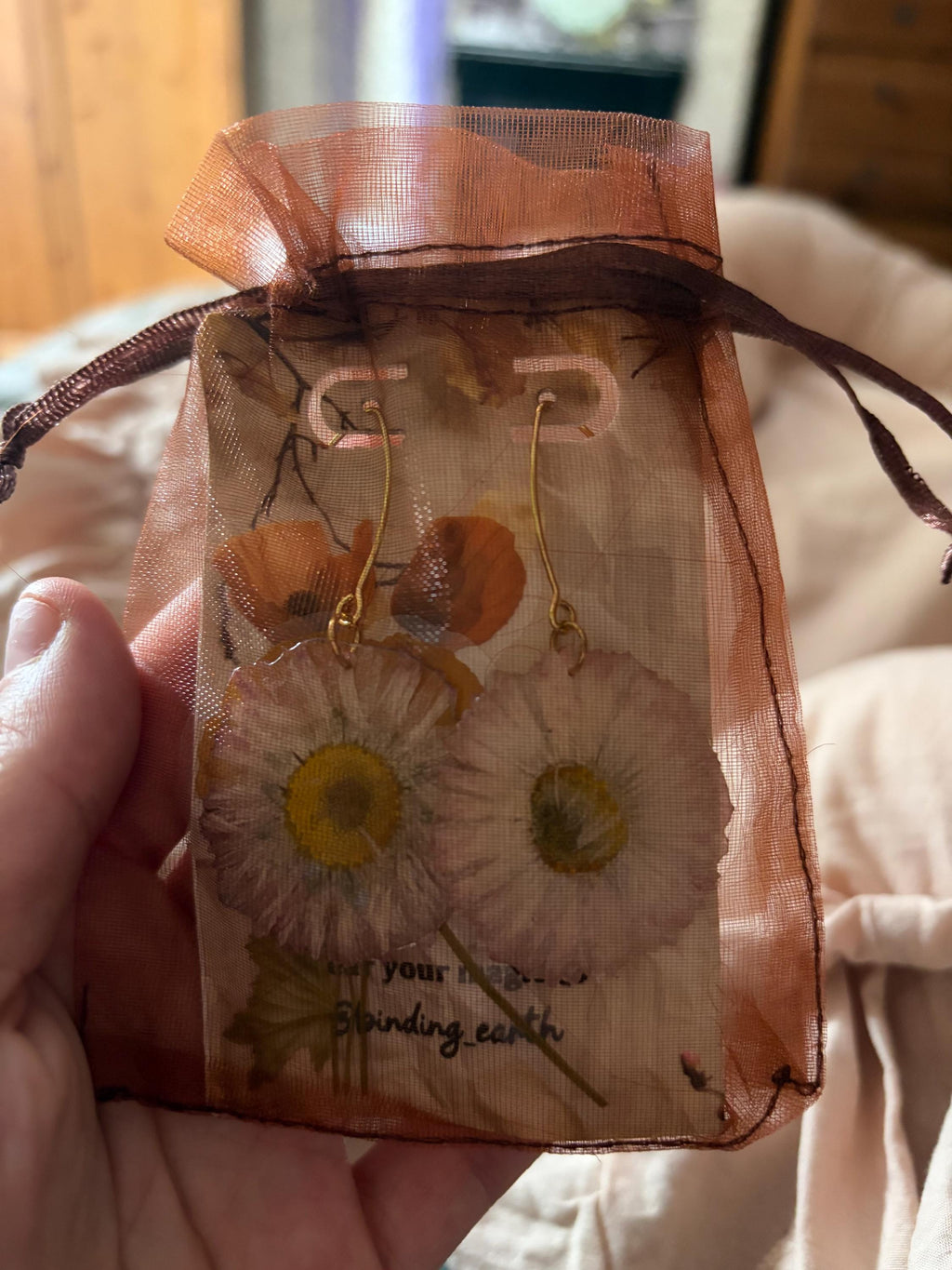 Real Pressed Daisy Earrings
