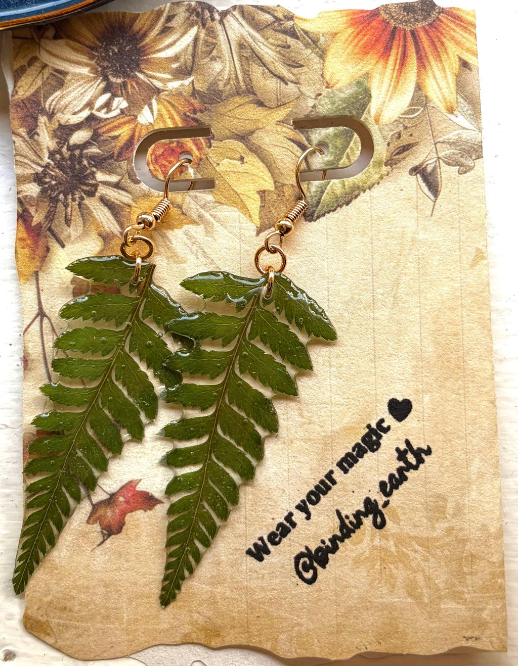 Real Pressed Fern Earrings