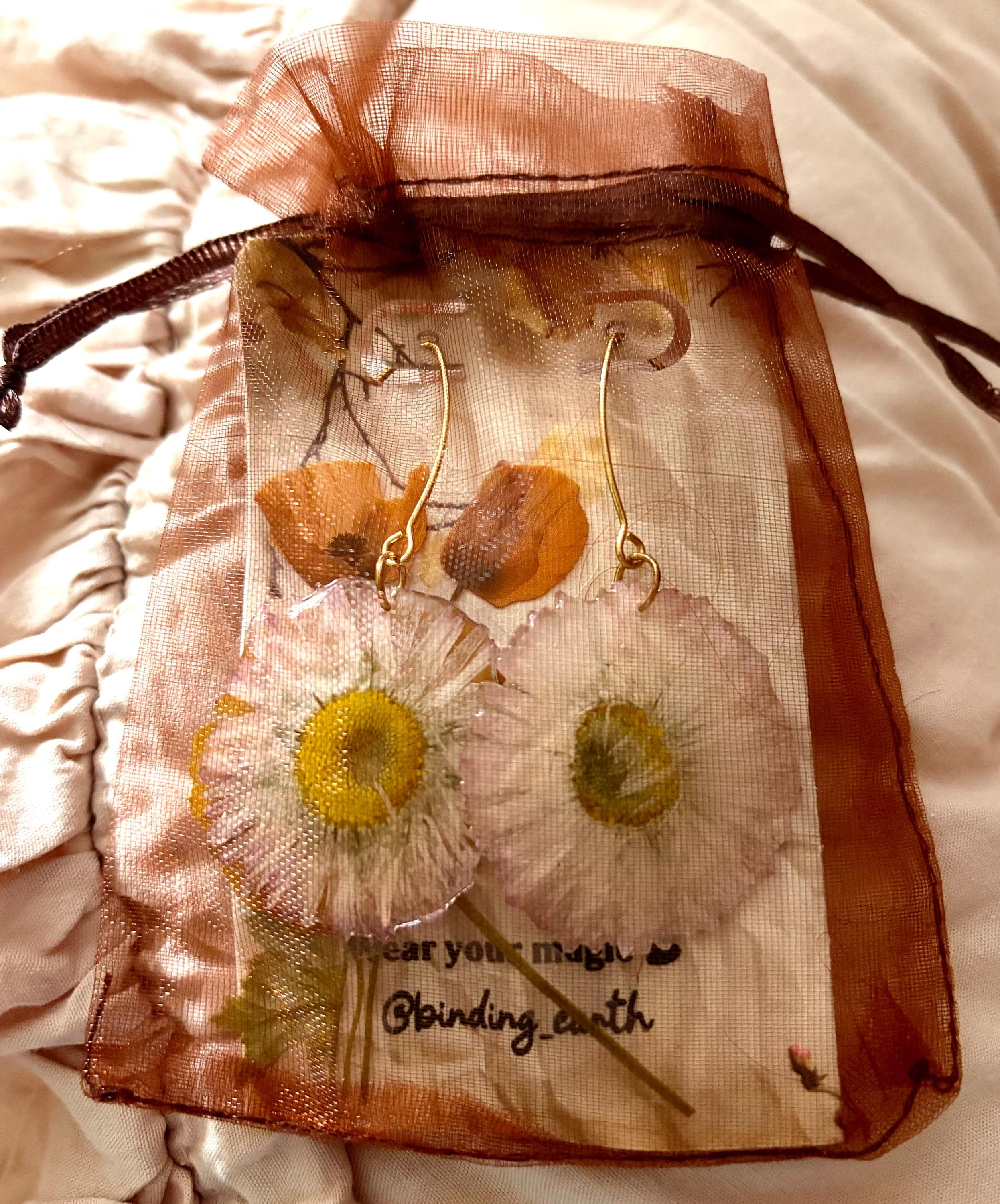 Real Pressed Daisy Earrings