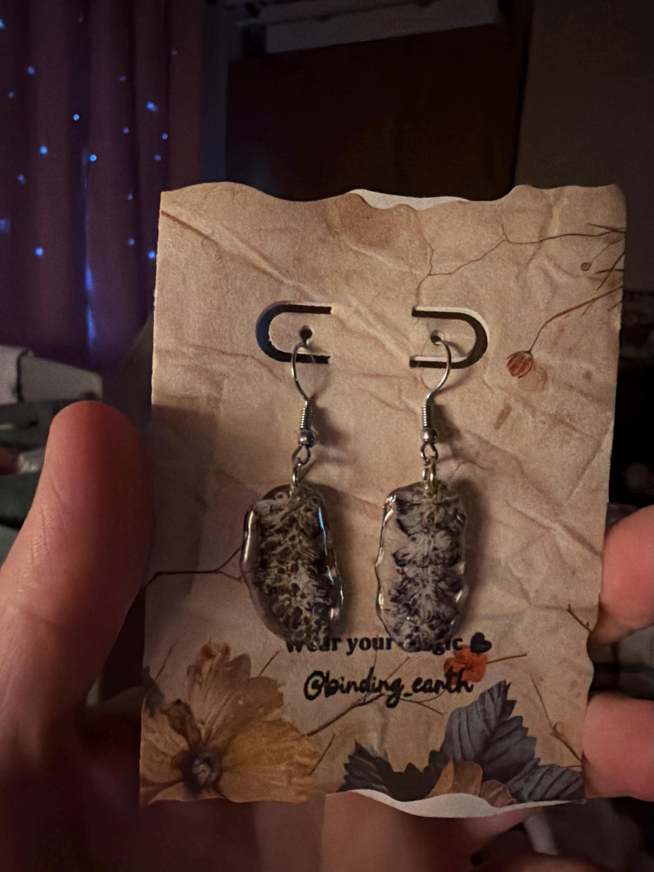 Real Pressed Lavender Earrings